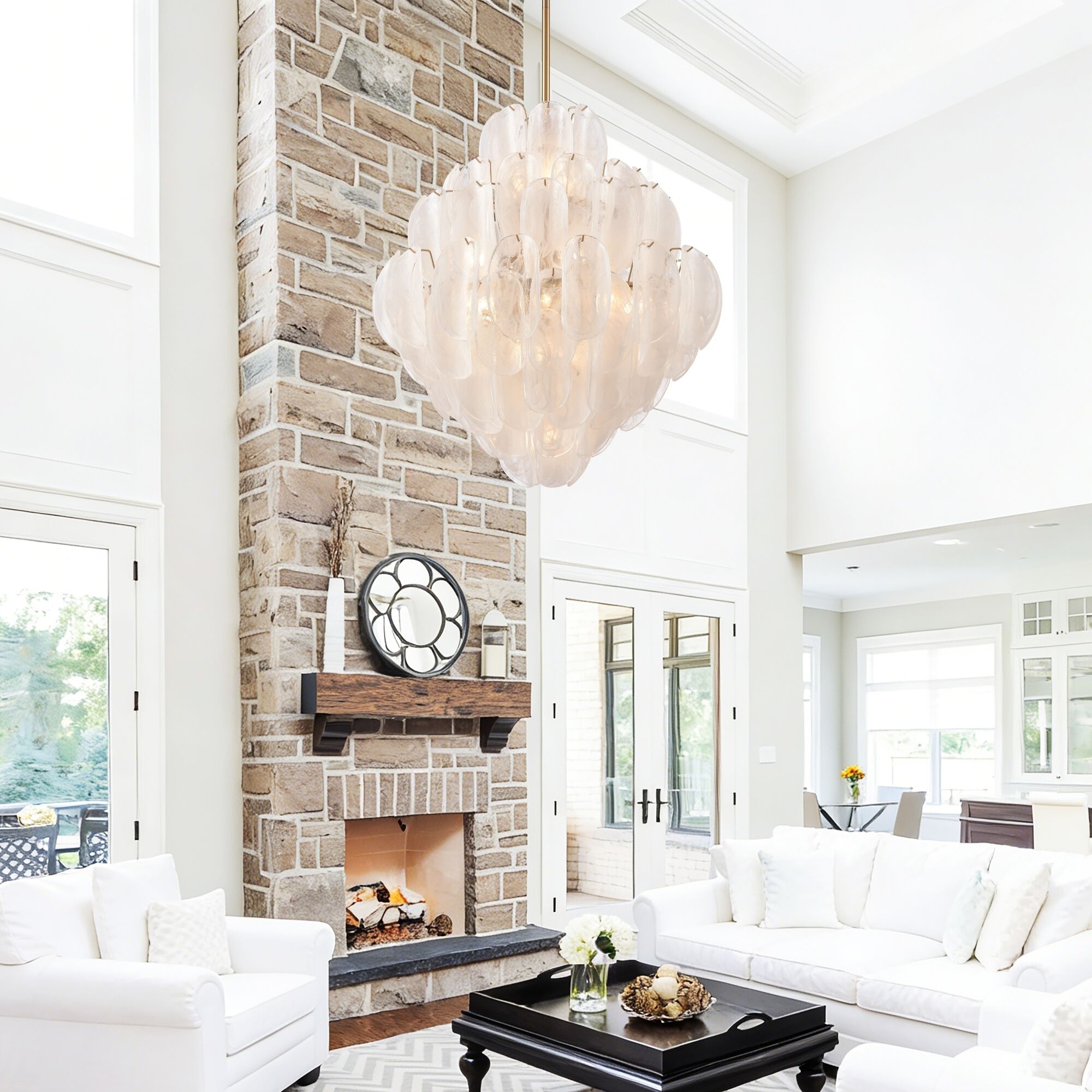 Chateau 20 Light 31.5 inch Satin Brass Pendant Ceiling Light