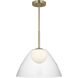 Drew & Jonathan Suma 1 Light 16 inch Satin Brass Pendant Ceiling Light, Medium