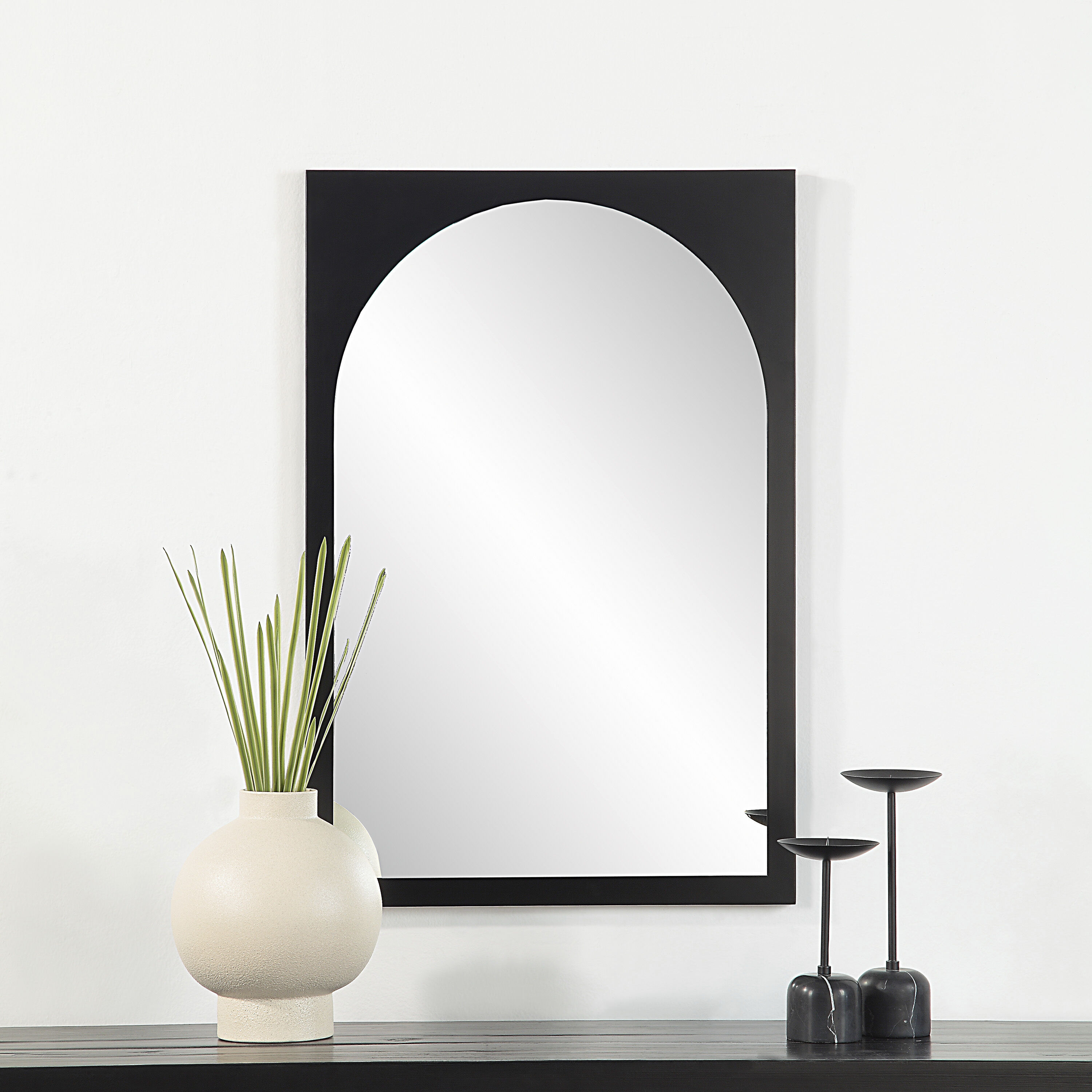 Bilzen 36 X 24 inch Matte Black Wall Mirror