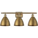 Ballston Dome 3 Light 28 inch Brushed Brass Bath Vanity Light Wall Light