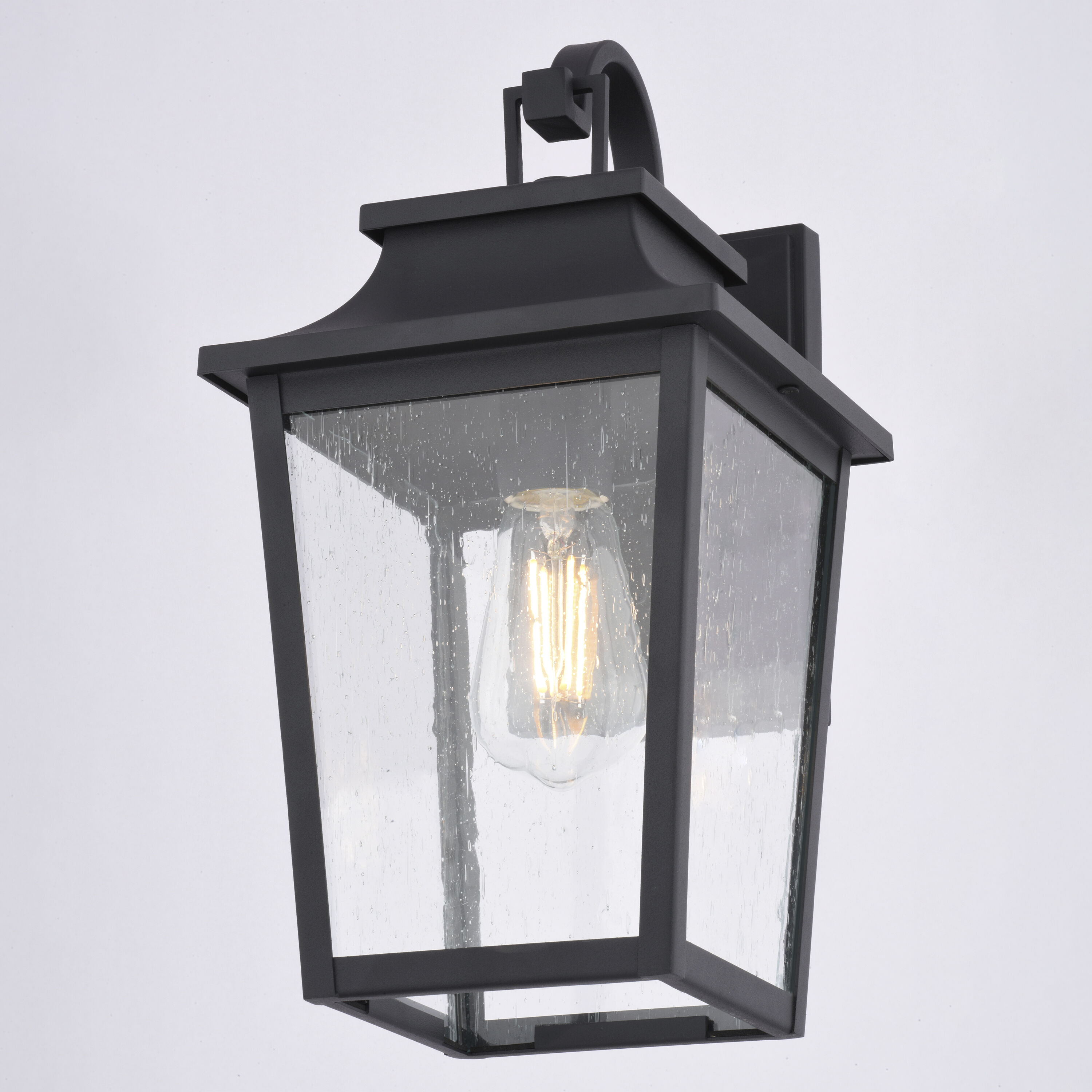 Irving Park 1 Light 13.75 inch Textured Black Outdoor Wall