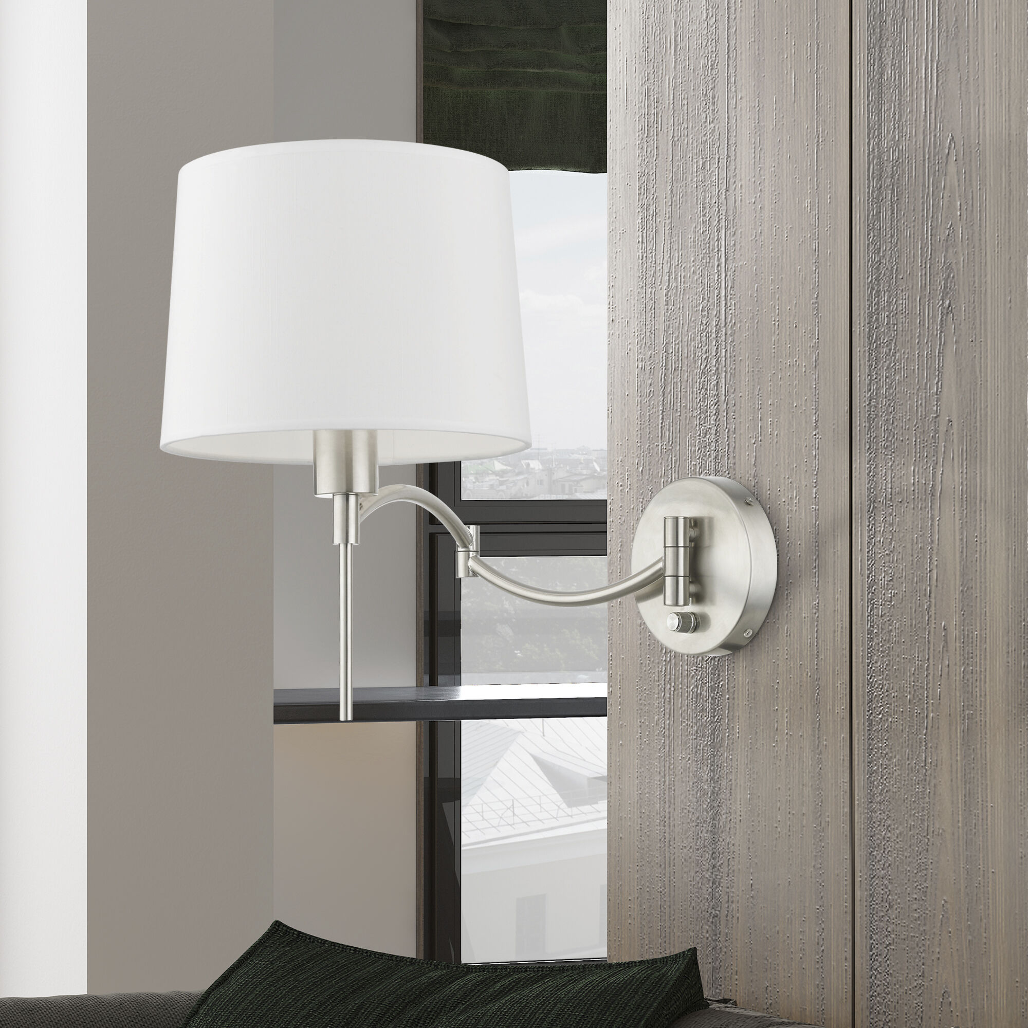 Allison 10 inch 60.00 watt Brushed Nickel Swing Arm Wall Lamp Wall Light