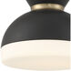 Gidget 2 Light 15 inch Matte Black and Vibrant Gold Flush Ceiling Light