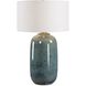 Caliendo 30.5 inch 150 watt Blue And Sage and Antique Brass Table Lamp Portable Light