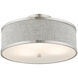 Park Ridge 3 Light 15 inch Brushed Nickel Semi Flush Ceiling Light 
