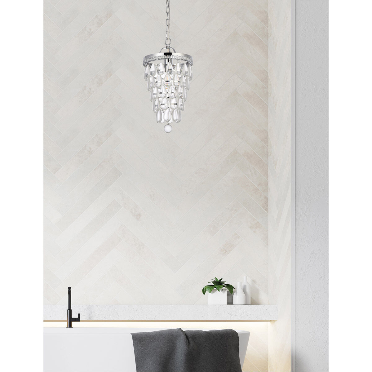 Reese 1 Light 9 inch Chrome Pendant Ceiling Light