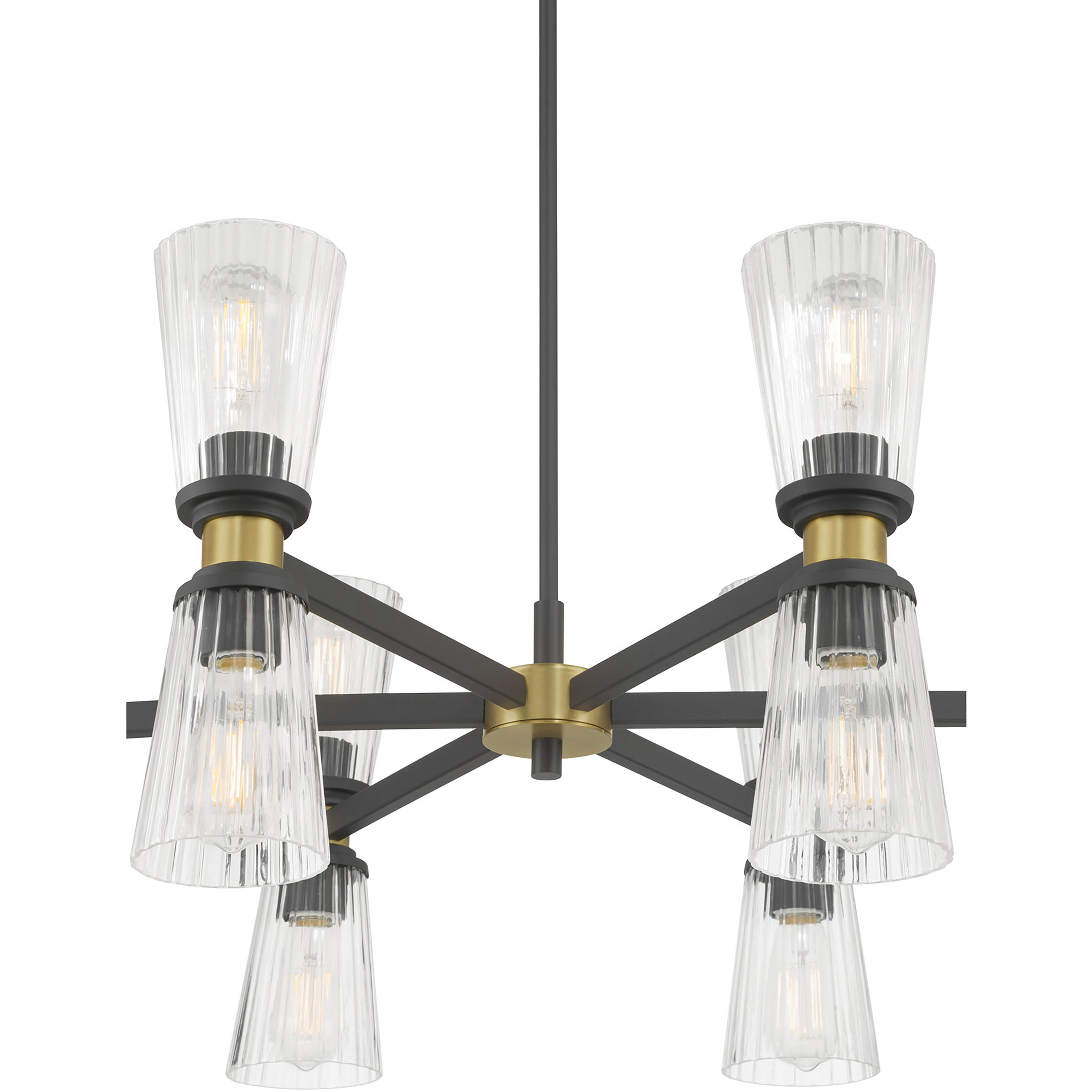 Lustria 12 Light 29.5 inch Matte Black and Vintage Brass Chandelier Ceiling Light