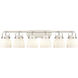 Pilaster II Bell 6 Light 45.5 inch Satin Nickel Bath Vanity Light Wall Light in Matte White Glass