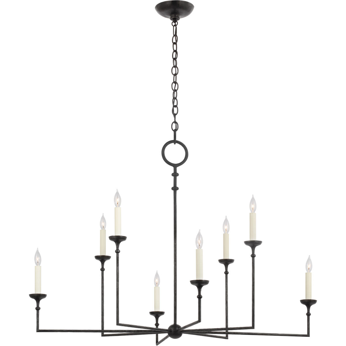 Chapman & Myers Rowen LED 52 inch Aged Iron Chandelier Ceiling Light, Grande