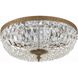 Waltham 3 Light 16 inch Olde Brass Flush Ceiling Light in Clear Spectra