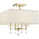 Paxton 4 Light 16 inch Aged Brass Semi Flush Ceiling Light