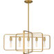 Dupree 5 Light 34 inch Brushed Weathered Brass Island Light Ceiling Light