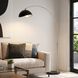 Luna Bella 92 inch 14 watt Satin Nickel and Black Arc Floor Lamp Portable Light in Matte Black and Silver Steel