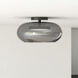 Trinity LED 14.25 inch Black/Smoked Semi-Flush Mount Ceiling Light in Smoked Glass