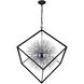 Starburst 20 Light 44 inch Chrome and Black Down Chandelier Ceiling Light