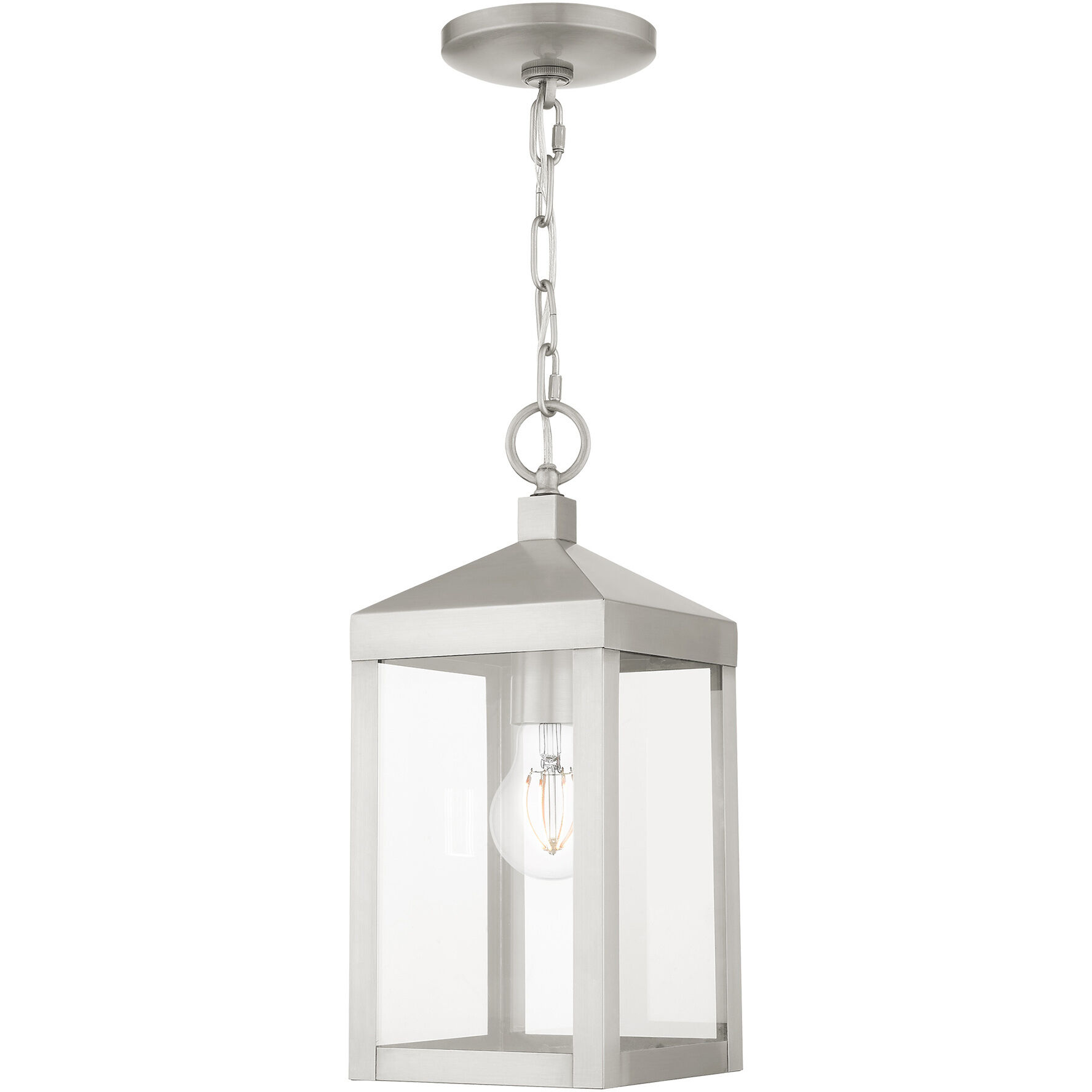 Nyack 1 Light 6 inch Brushed Nickel Outdoor Pendant Lantern