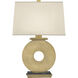 Tic-Tac-Toe 23 inch 150 watt Natural Brass Table Lamp Portable Light in Pale Shell Dupioni