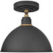 Foundry Dome 1 Light 12 inch Textured Black Outdoor Hanging Barn Light