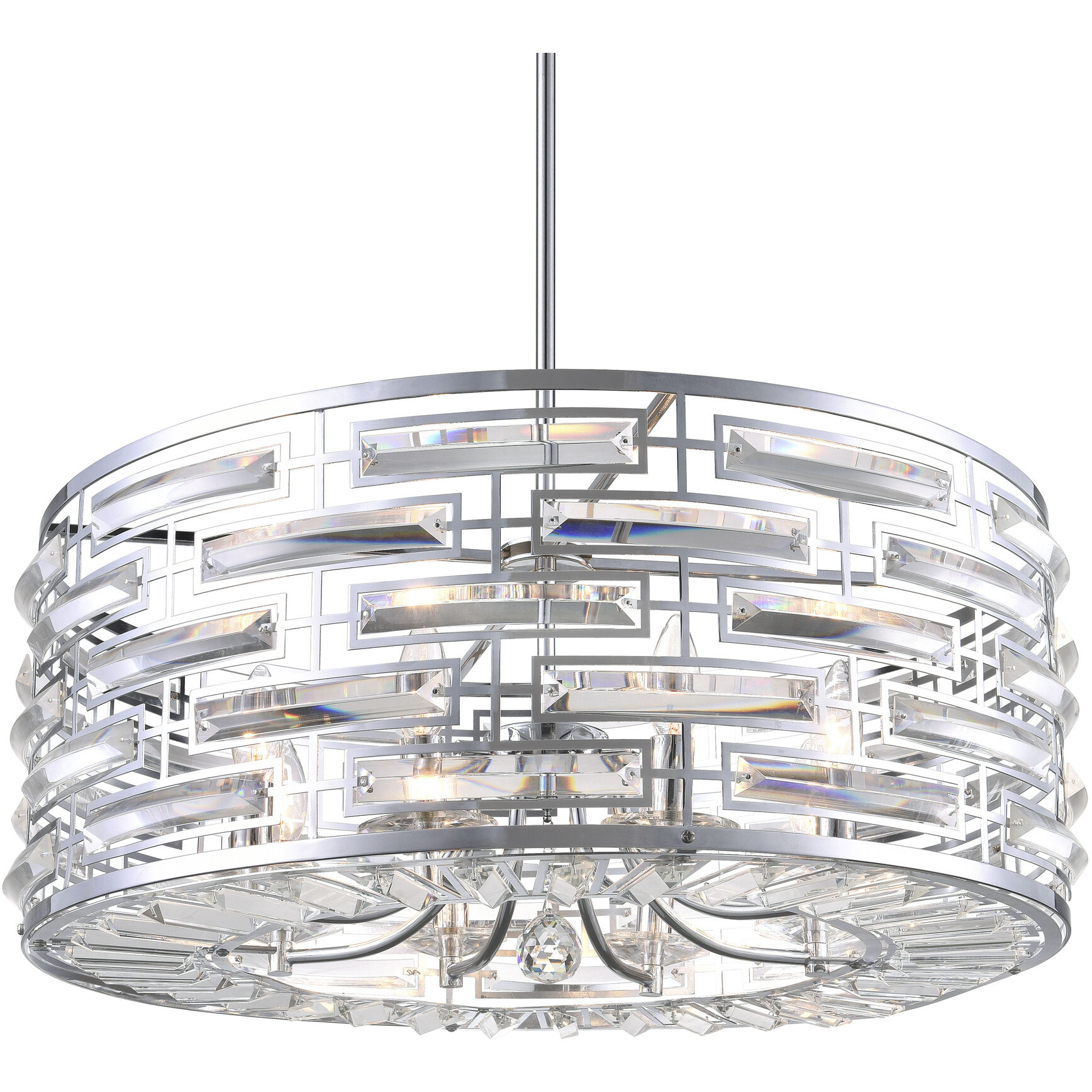 Petia 8 Light 25 inch Chrome Drum Shade Chandelier Ceiling Light