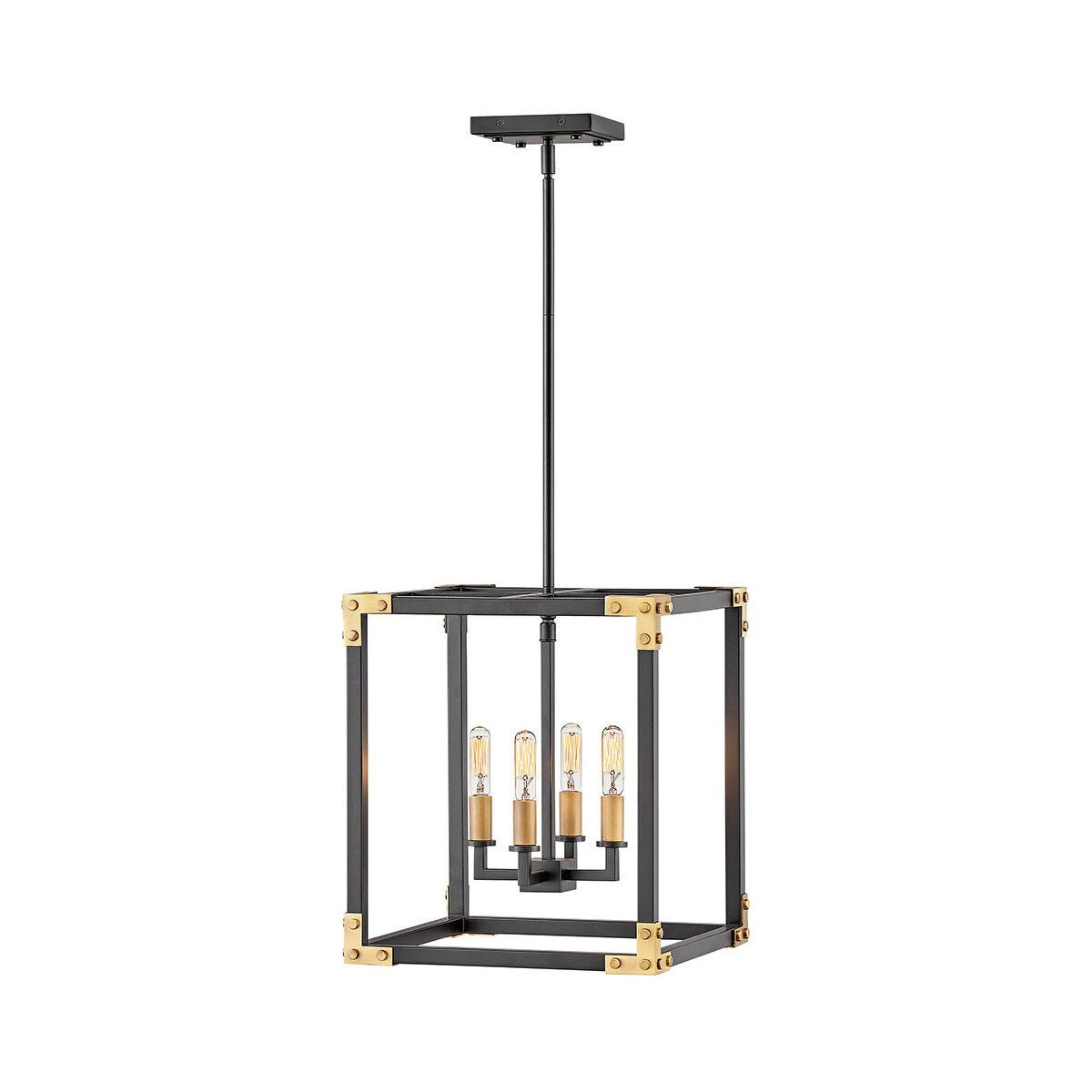 Louis 4 Light 14.5 inch Satin Black Chandelier Ceiling Light
