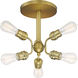 Faraday 6 Light 16.5 inch Brushed Brass Semi Flush Mount Ceiling Light