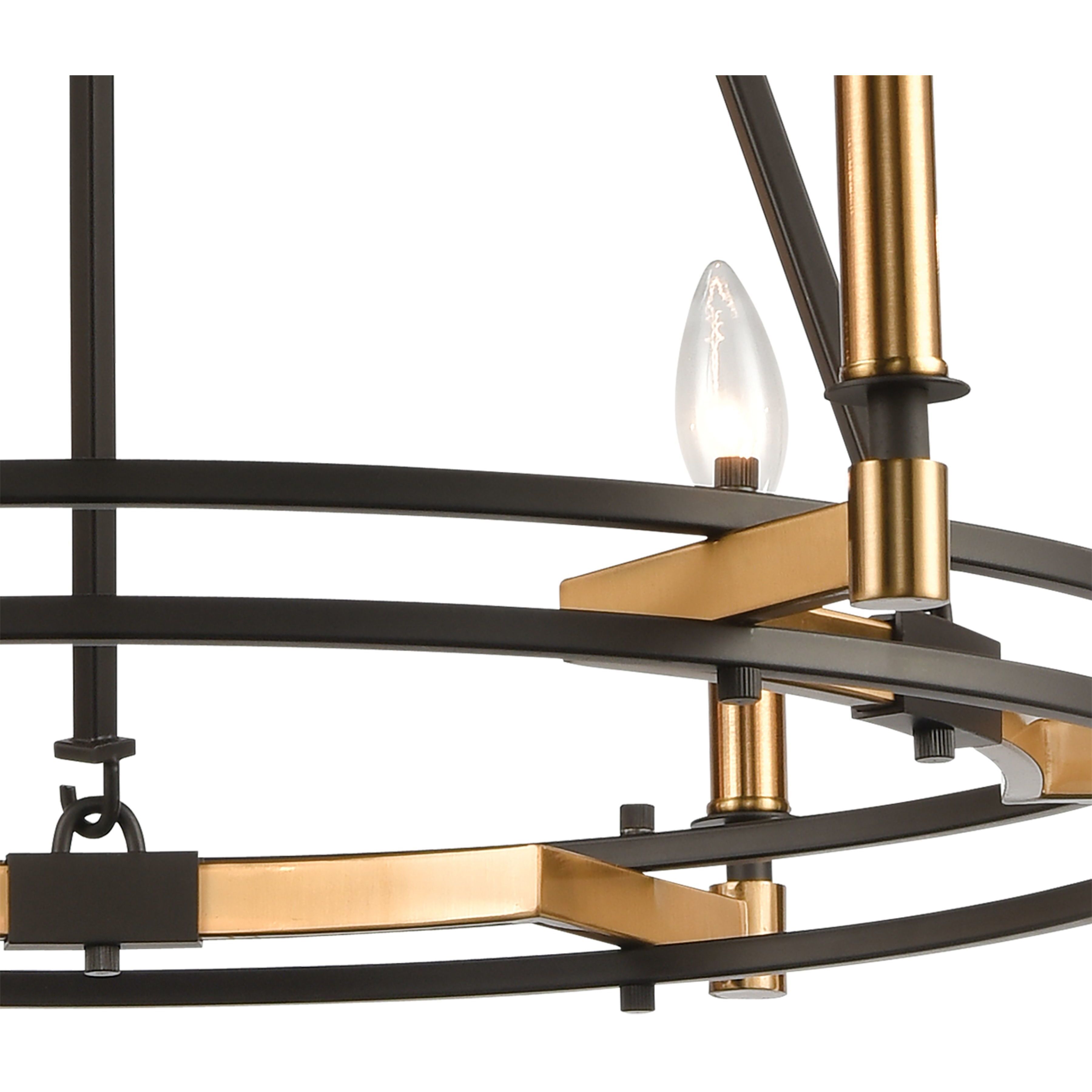 Talia 6 Light 29 inch Oil Rubbed Bronze with Satin Brass Chandelier Ceiling Light
