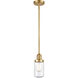 Franklin Restoration Dover 1 Light 5 inch Satin Gold Mini Pendant Ceiling Light in Seedy Glass, Franklin Restoration