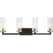 Ainsley Court 4 Light 33 inch Aged Kinston Bronze/Brushed Bath Light Wall Light