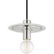 Milo 1 Light 9 inch Polished Nickel Pendant Ceiling Light in Polished Nickel and White