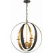 Luna 6 Light 21 inch English Bronze and Antique Gold Chandelier Ceiling Light