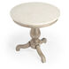 Danielle Marble 24" Pedestal Side Table in Tan/Beige