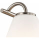 Fusion Collection - Pavia Family 4 Light 33.75 inch Brushed Nickel and Opal Bath Bar Wall Light, EVOLV