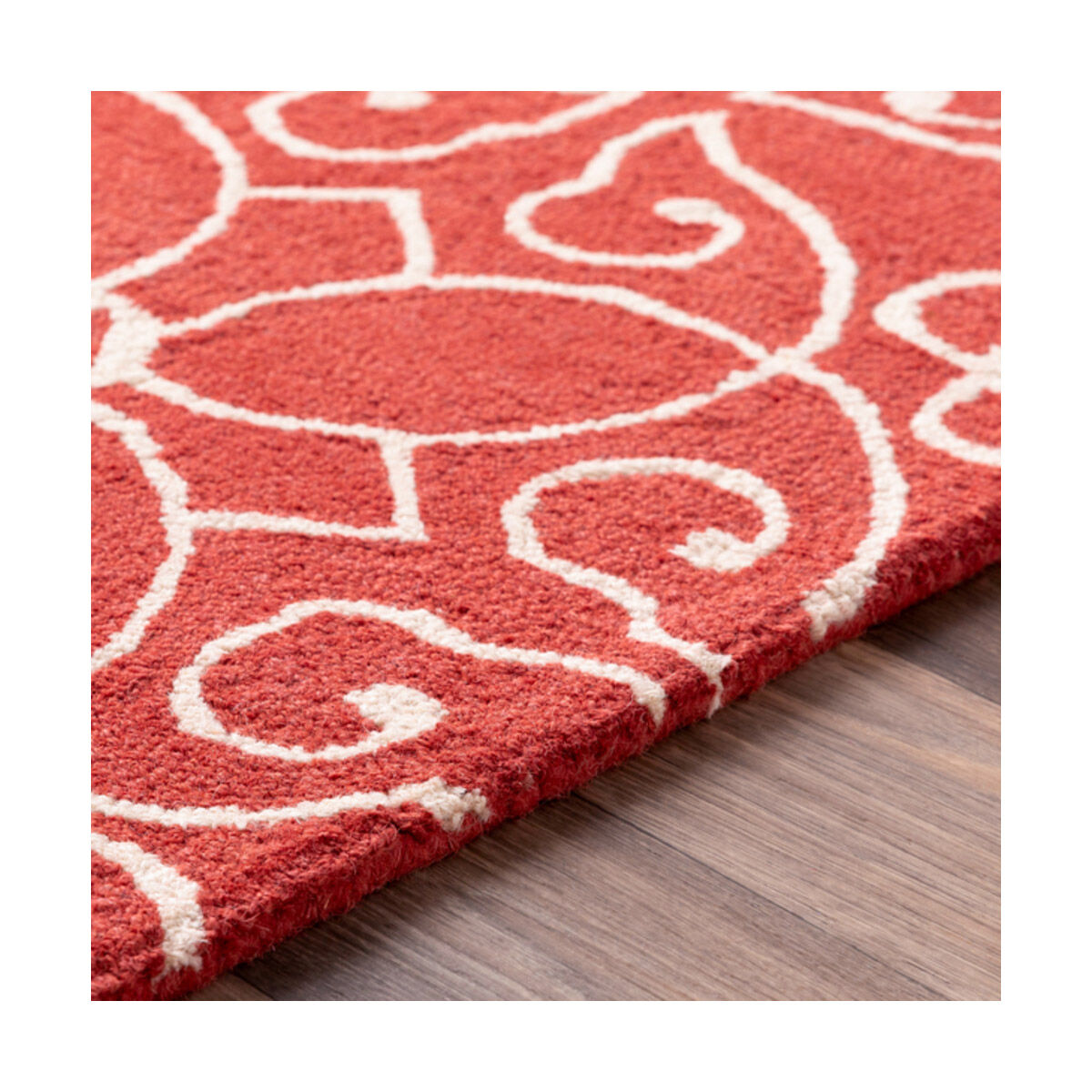 Scott 96 X 29 inch Rust/Cream Rugs, Wool