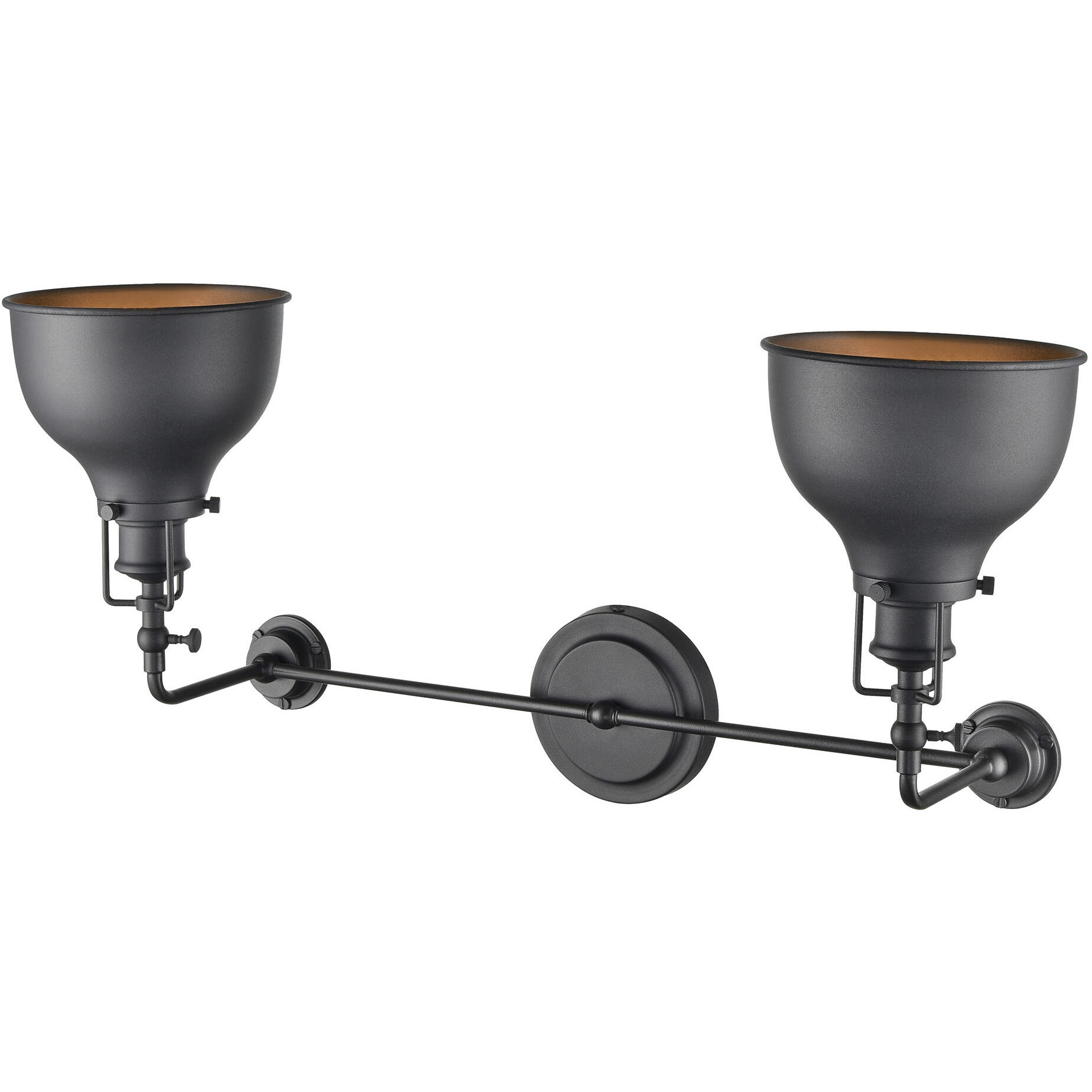 Skillet 2 Light 26 inch Matte Black Sconce Wall Light