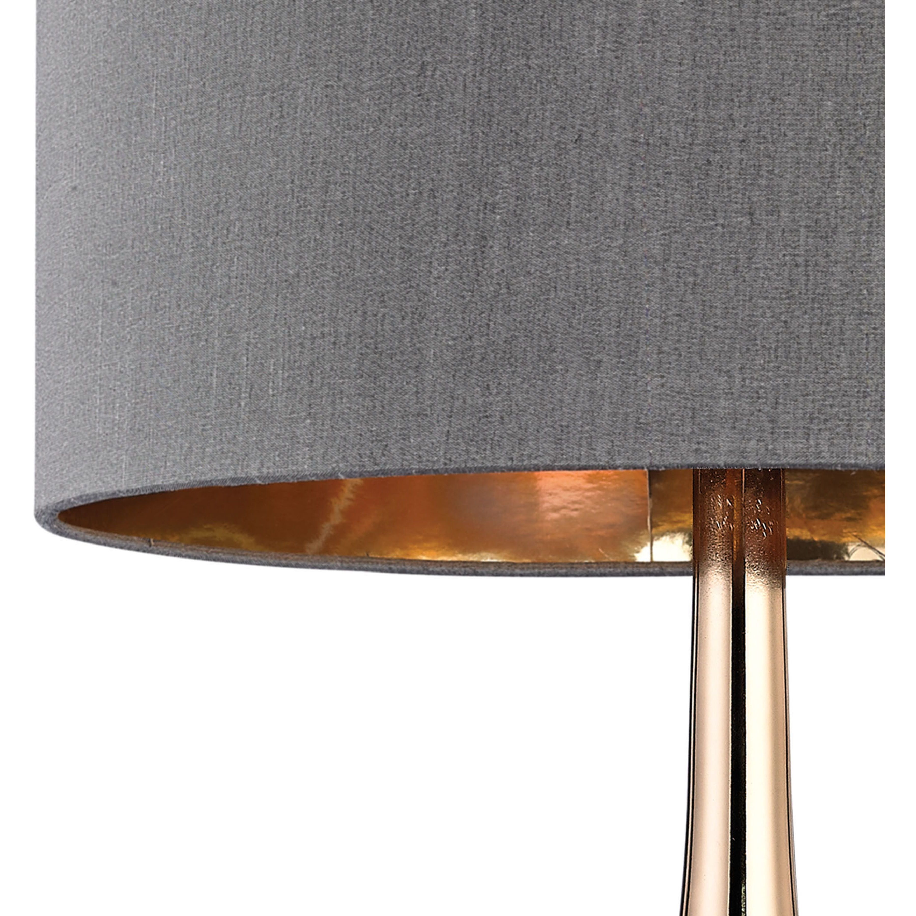 Cone Neck 18.5 inch 100 watt Gray with Gold Table Lamp Portable Light