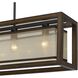 Signature 4 Light 36 inch Rubber Wood Island Chandelier Ceiling Light