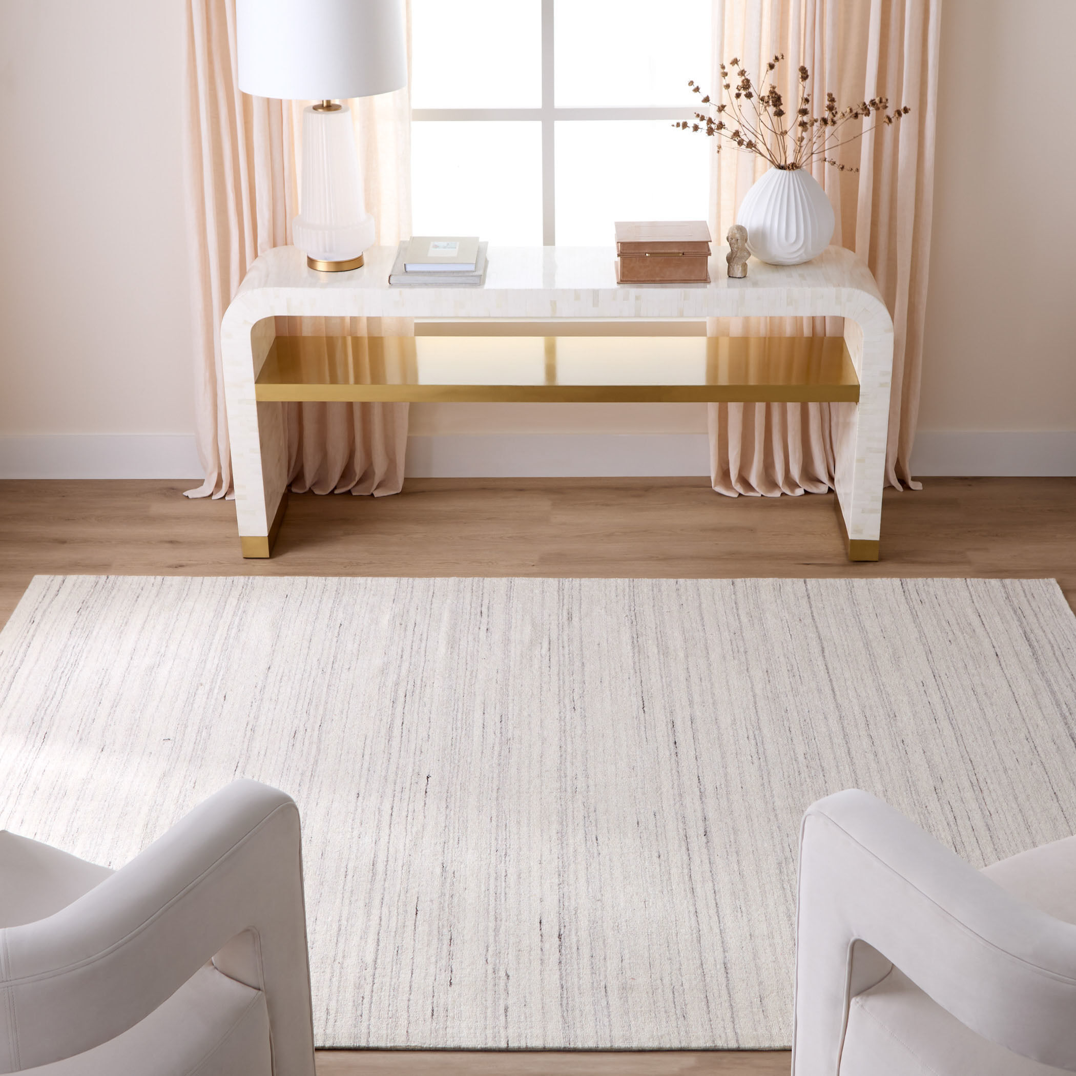 Riya 130 X 94 inch White/Ivory Rug in 8 x 11
