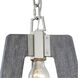 Lofty 1 Light 11.5 inch Silverado and Grey Mini Pendant Ceiling Light in Silverado/Grey Wood