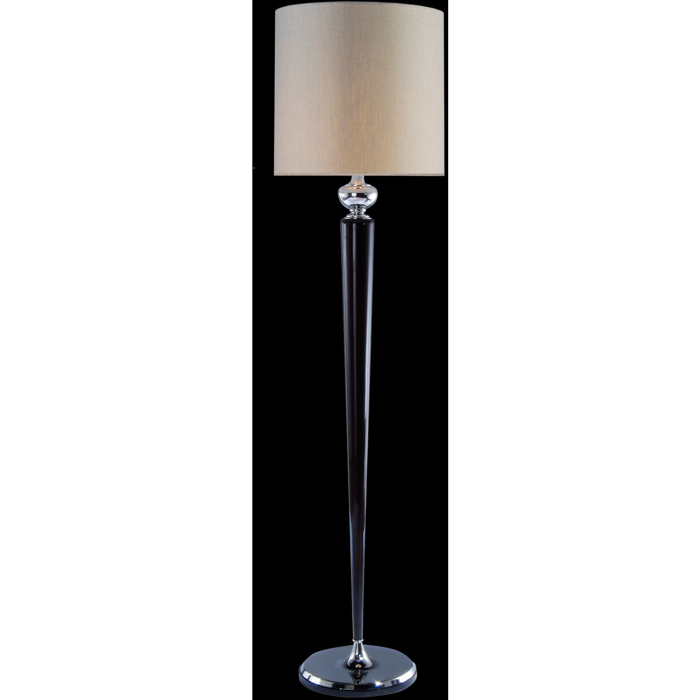 Mariner Luxury 70.5 inch 9 watt Polished Chrome-Polished Black Floor Lamp Portable Light