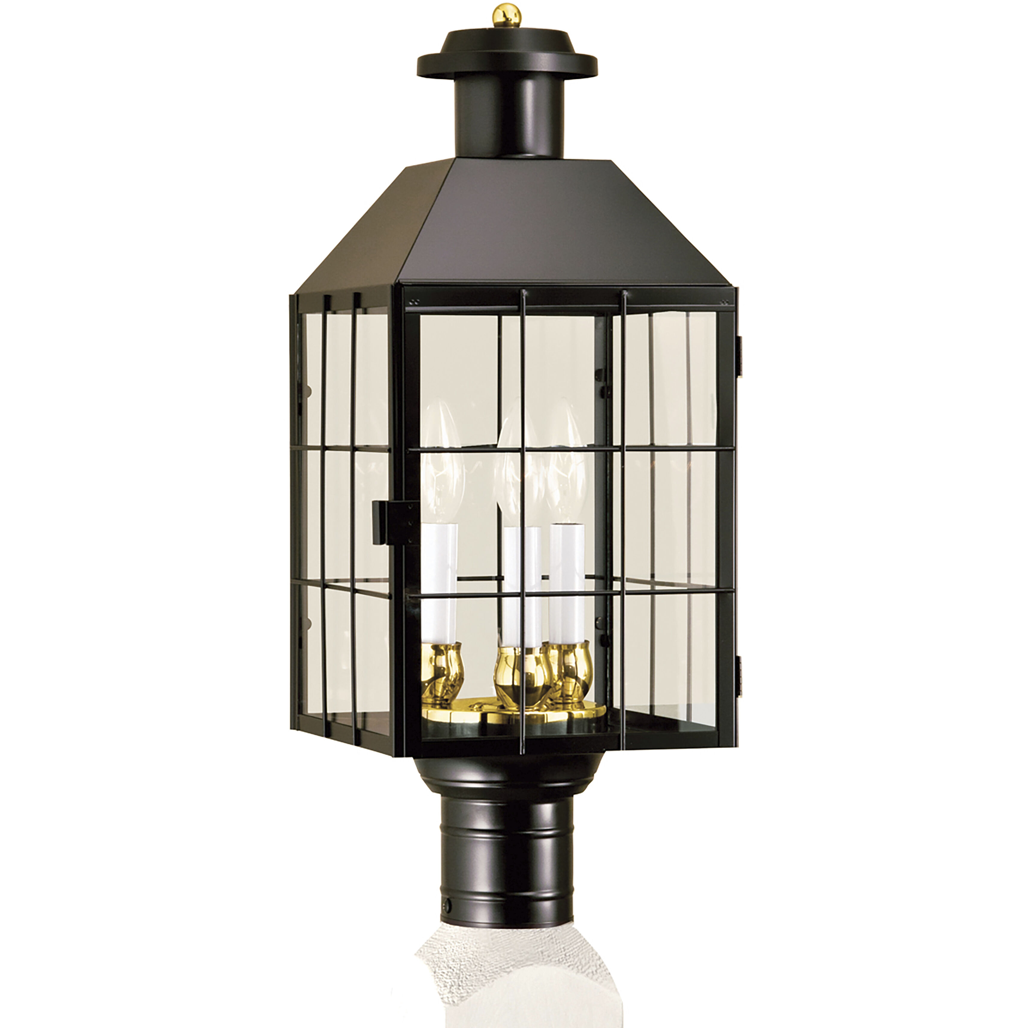 American Heritage 3 Light 21.5 inch Black Outdoor Post Light