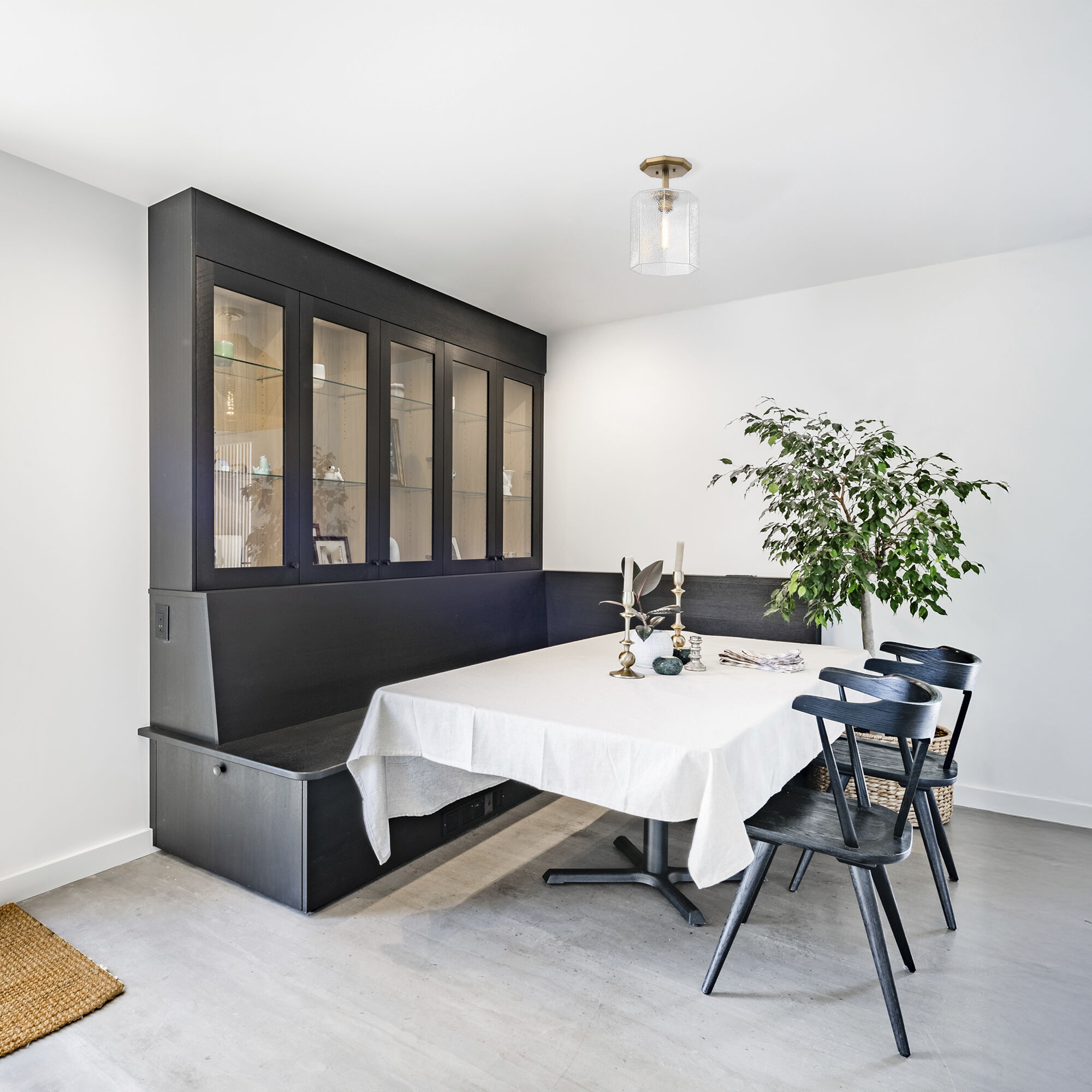 Haven LED 10 inch Old Satin Brass Semi-Flush Mount Ceiling Light