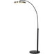 Redondo 86 inch 46.00 watt Matte Black and Weathered Brass Arc Floor Lamp Portable Light