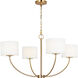 kate spade new york Sawyer 4 Light 31.75 inch Burnished Brass Chandelier Ceiling Light