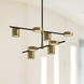 Jayden LED 40 inch Black and Brushed Gold Chandelier Ceiling Light