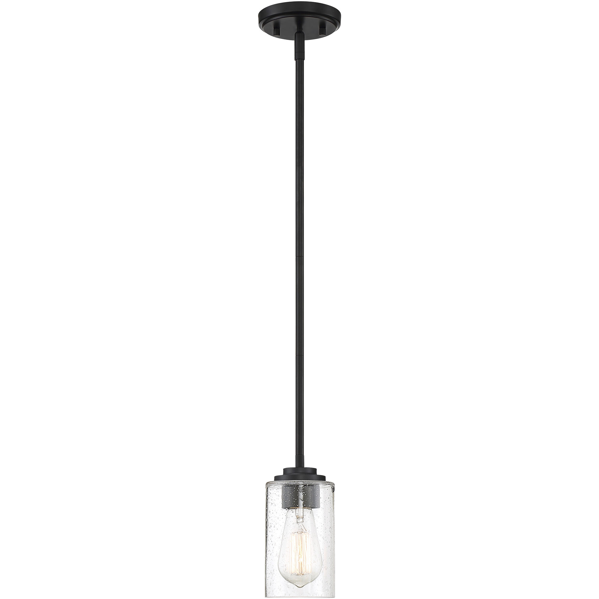 Logan 1 Light 4 inch Matte Black Mini Pendant Ceiling Light