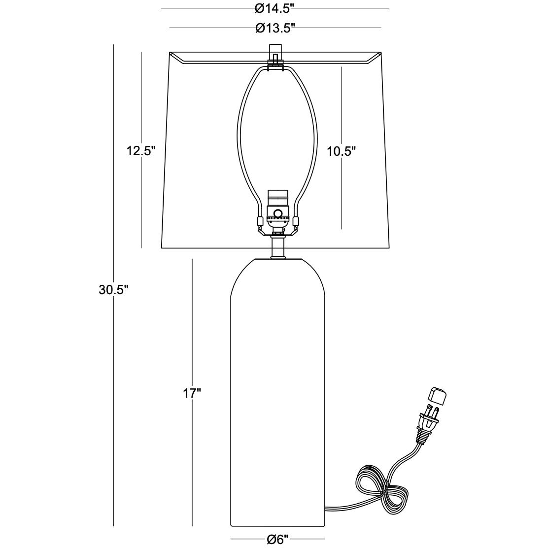 Monica 30.5 inch 150.00 watt Black Table Lamp Portable Light