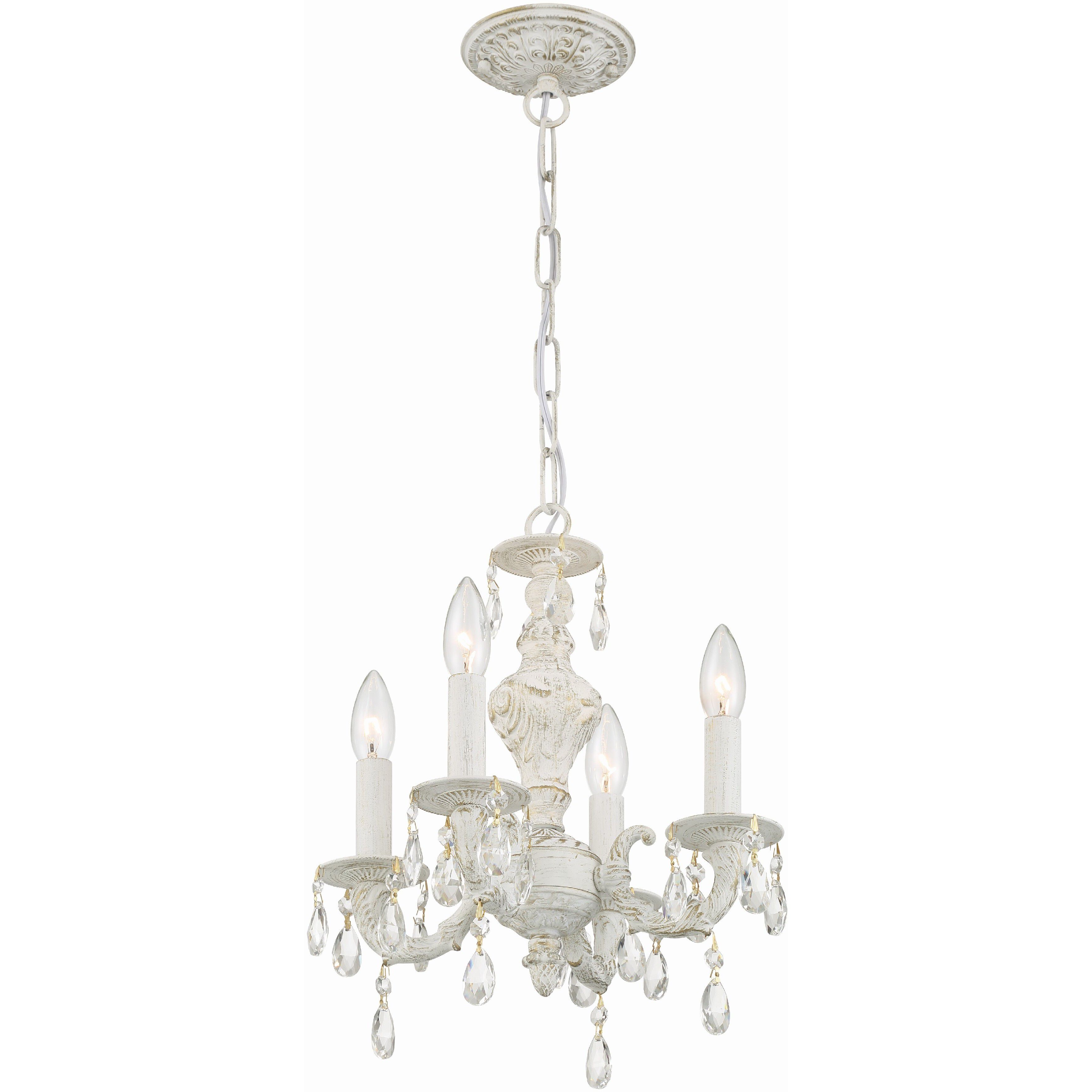 Paris Market 4 Light 13.5 inch Antique White Mini Chandelier Ceiling Light in Clear Spectra