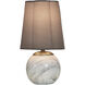 Rosalind 12 inch 40 watt White Marble and Polished Brass Table Lamp Portable Light