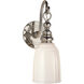 Chapman & Myers Boston 1 Light 4.75 inch Chrome Loop Arm Bath Sconce Wall Light in White