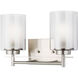 Elmwood Park 2 Light 13.25 inch Brushed Nickel Bath Vanity Wall Sconce Wall Light